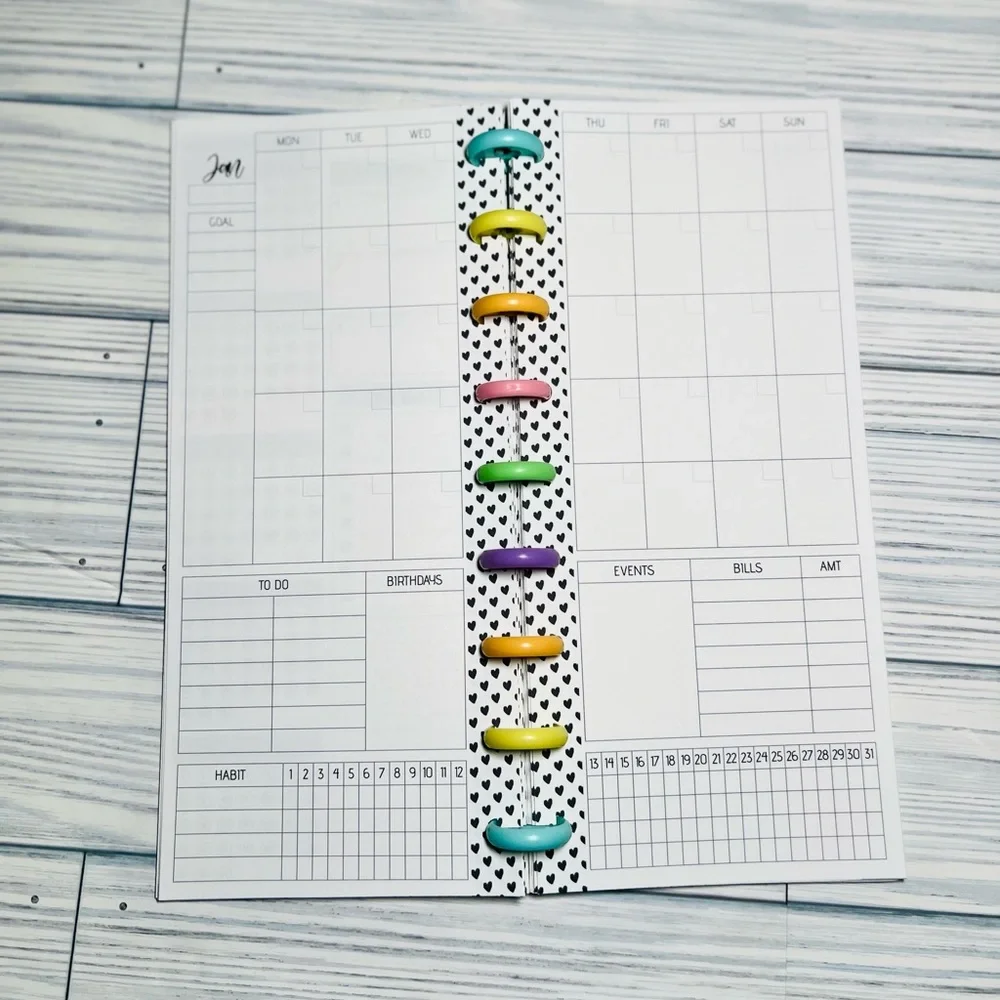 Skinny classic Happy Planner Inserts monthly Layout